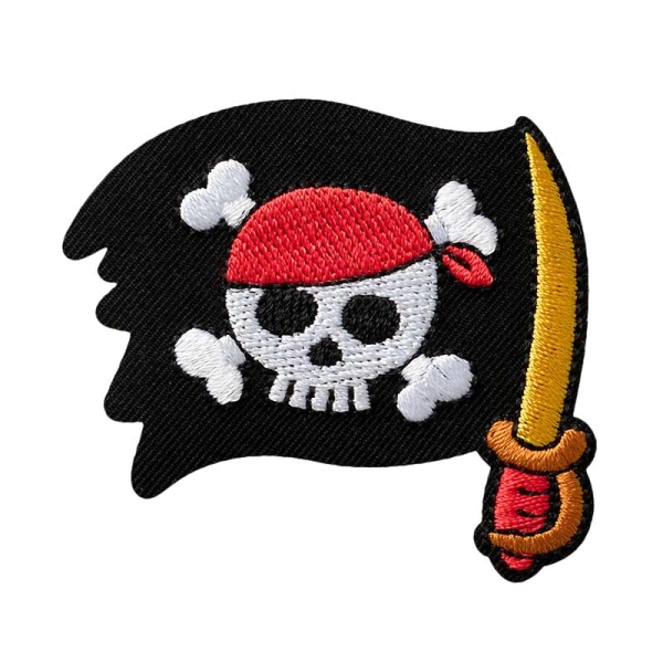 Applikation Piratenflagge m. Säbel