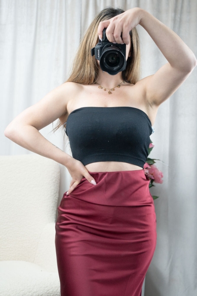 Bandeau Top gerippt schwarz