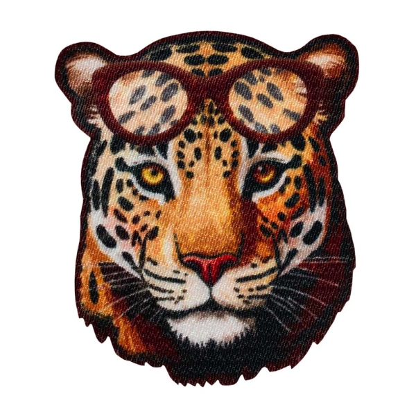 Applikation Leopard mit Brille