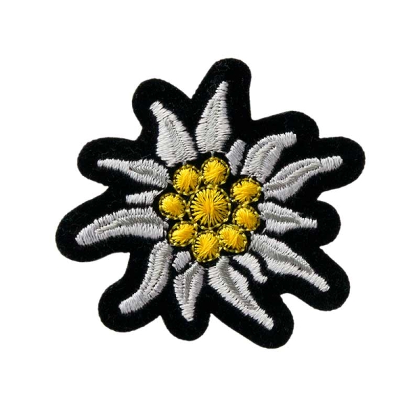 Applikation Edelweiß schwarz/Samt