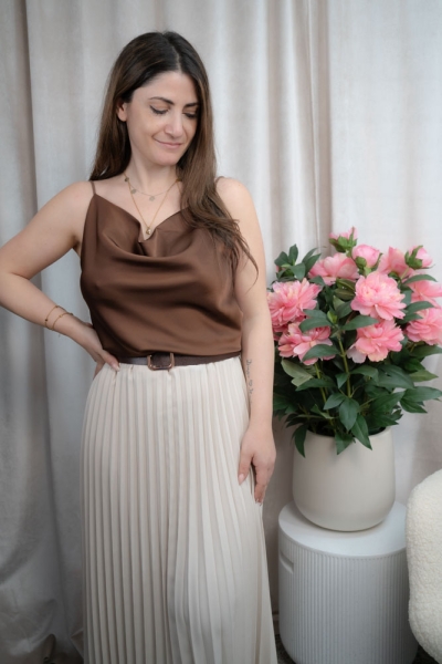 Plisseerock Maxirock Alea beige