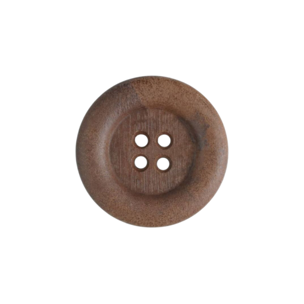 Holzknopf Imitat mit Mulde 23mm braun