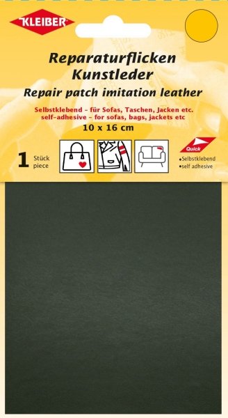 Kleiber Applikation Klebeflicken Kunstleder dunkelgrau