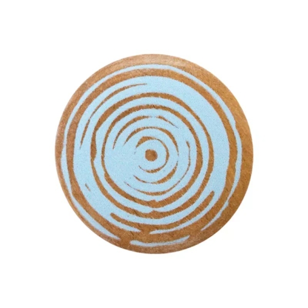 Holzknopf Öse spirale 20mm hellblau