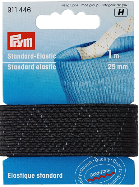 Prym 1 Meter Gummiband schwarz Standard-Elastic 25mm