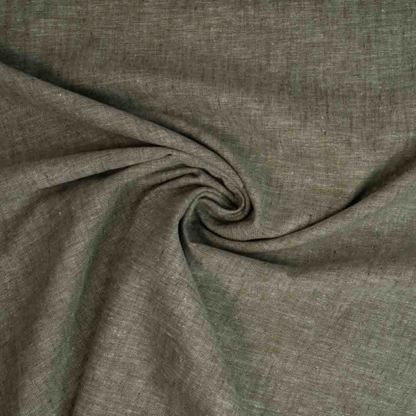 Leinen Baumwolle MELIERT khaki