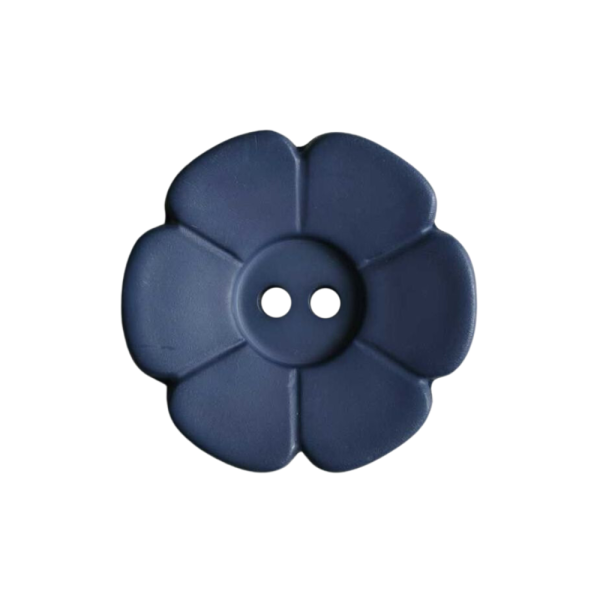Kinderknopf Blume matt 15 mm navy