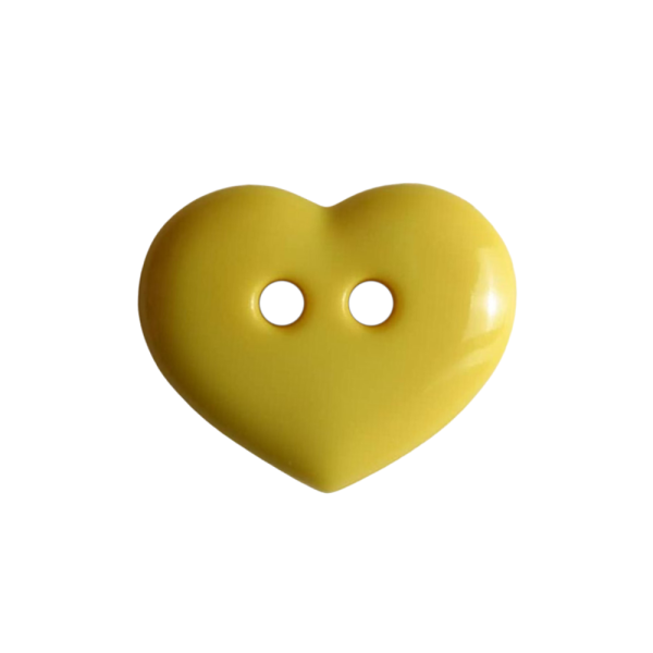 Kinderknopf Herz glänzend 15mm gelb