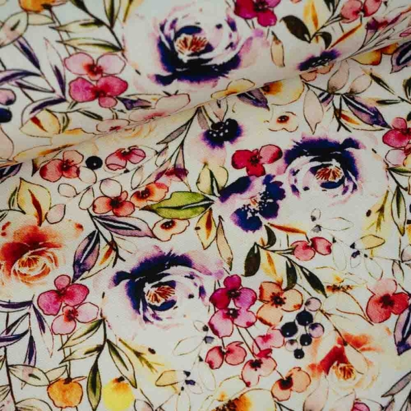 Canvas Wildblumen hellbeige