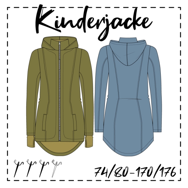 Schnittmuster KINDERJACKE Papierschnittmuster