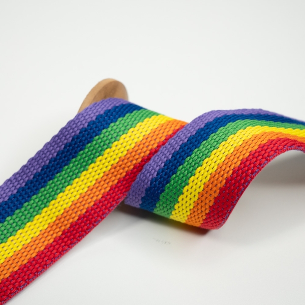 Gurtband Grobmaschig 40mm rainbow