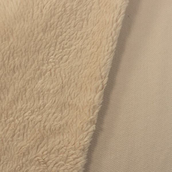 Baumwoll Teddyplüsch beige hell