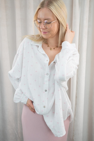 Musselinbluse Herzen Isabela zartrosa