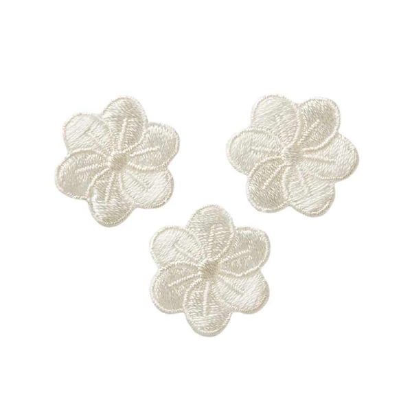Applikation Blumen gebrochenes Weiß 3St.