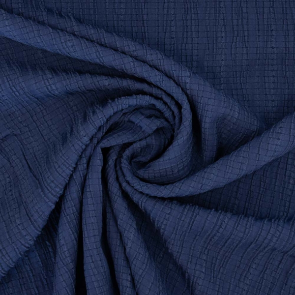 Viskose Crinkle plissiert navy
