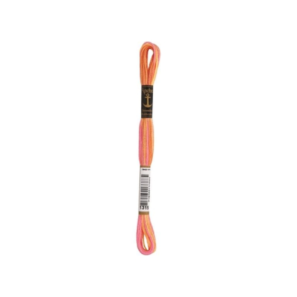 Anchor Sticktwist Garn 6-fädig multicolor orangerot