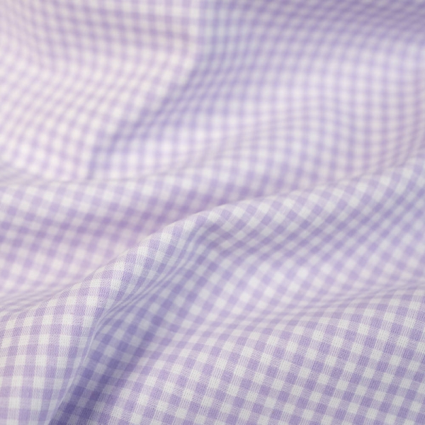 Edle Baumwoll Popeline Karo klein 3mm flieder