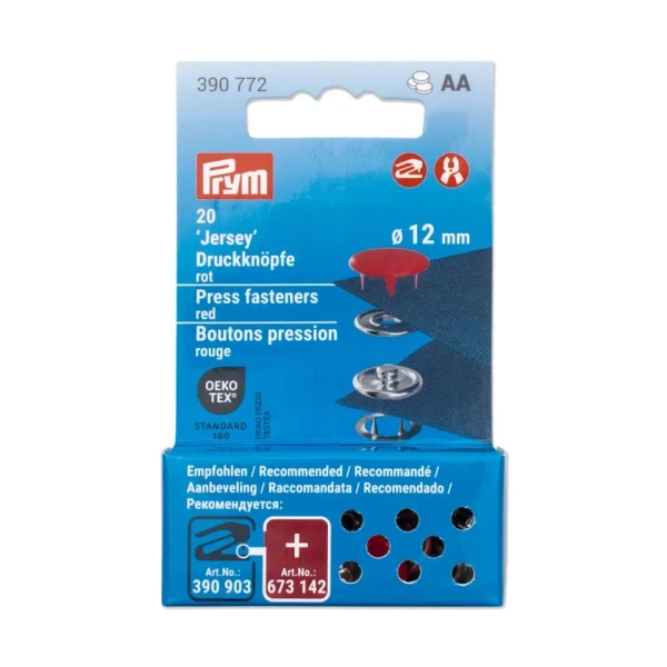 Prym NF Druckknöpfe Jersey 12mm rot