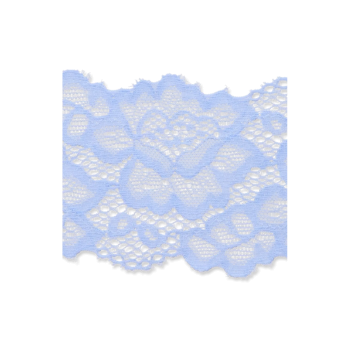 Prym Elastische Spitzenborte Blumen 5,5cm hellblau