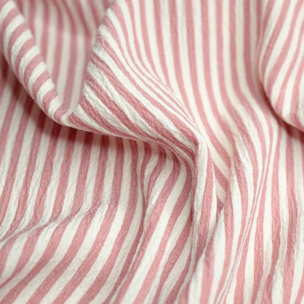 Viskosewebware Crinkle Streifen altrosa