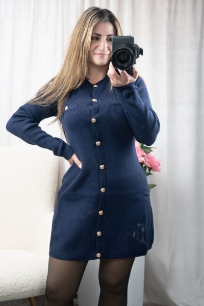 Strickkleid Marina navy S/M