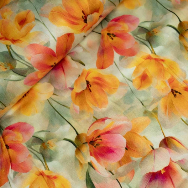 Viskose Satin Magnolie khaki