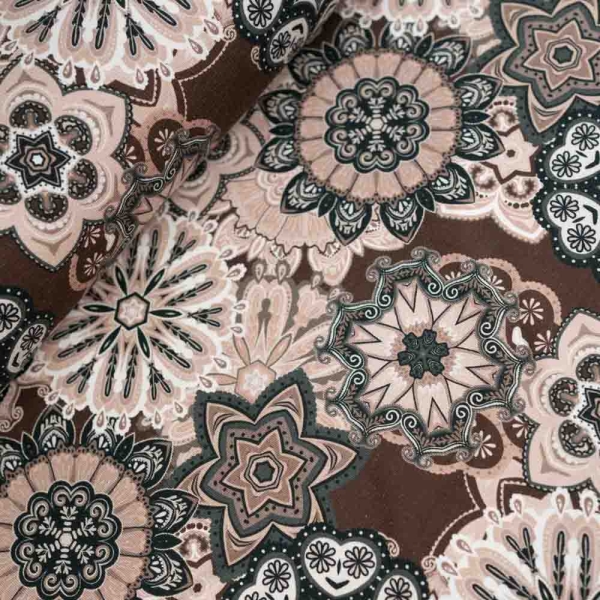 Winter Sweat leicht Mandala Blumen braun