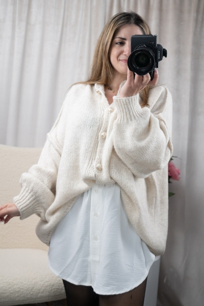Oversize Cardigan Caro natur