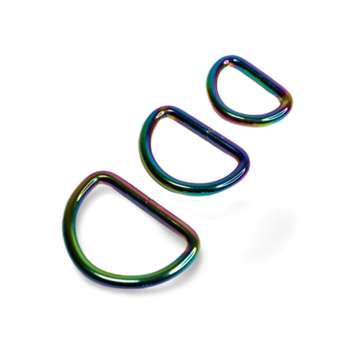 EvLis D-Ring Massiv chrom rainbow 25/30/40mm