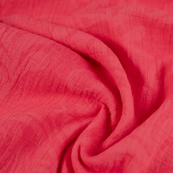 Baumwolle Leinen Ornamente coralrot