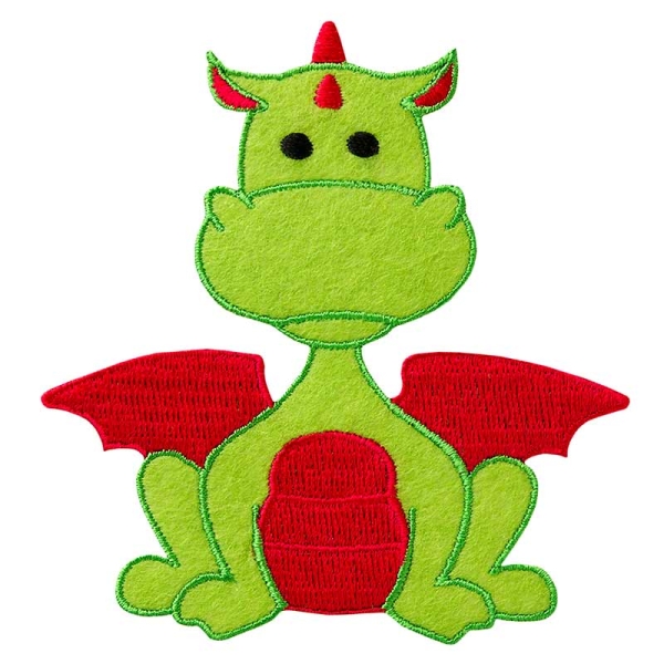 Applikation Drache rot/grün