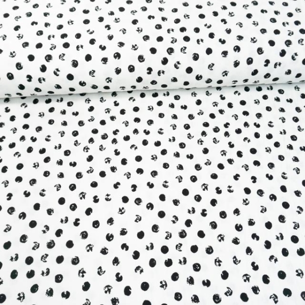 Baumwollwebware Baby Cotton Small Dots weiß