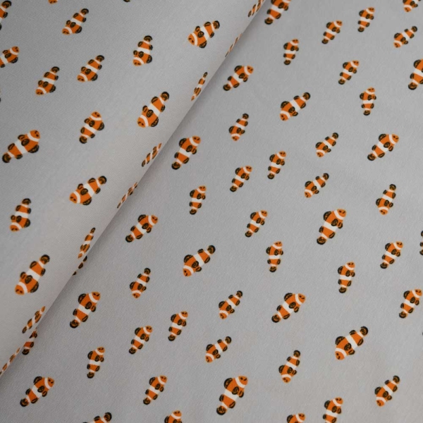 Baumwolljersey Goldfisch hellgrau