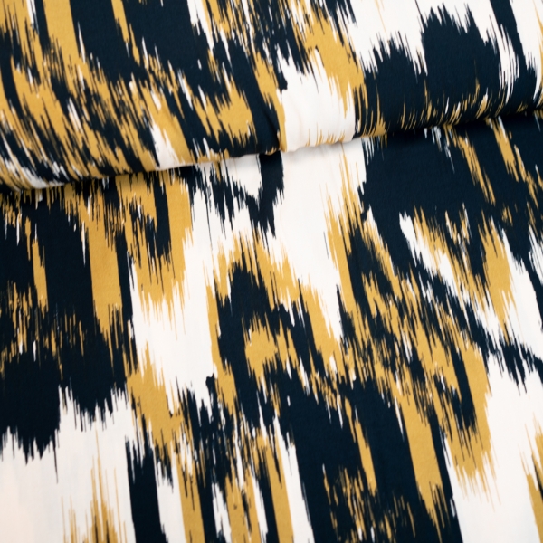 Viskosewebware Brush beige-pistazie-schwarz