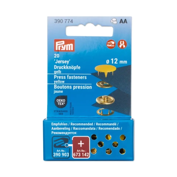 Prym NF Druckknöpfe Jersey 12mm gelb