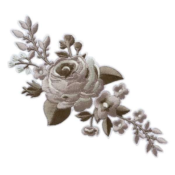 Applikation Blütenranke grau