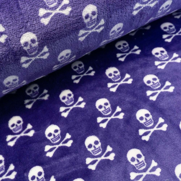 Wellnessfleece Skulls lila