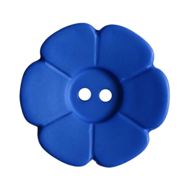 Kinderknopf Blume matt 28 mm royalblau
