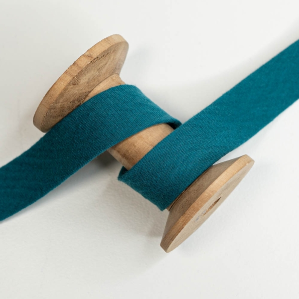 Musselin Schrägband Amelie 20mm petrol