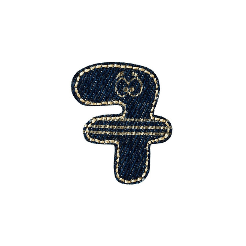 Applikation Jeans Zahl 7