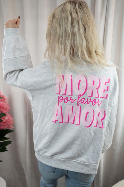 Sweater More Amor grau