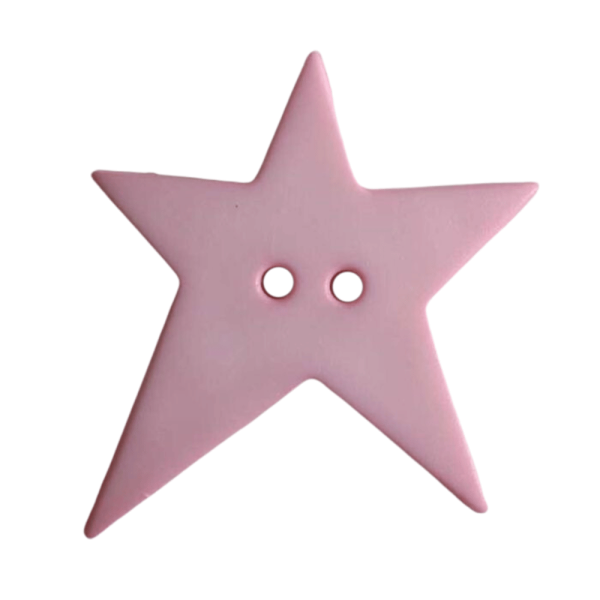 Stern-Knopf asymmetrisch 15mm rosa