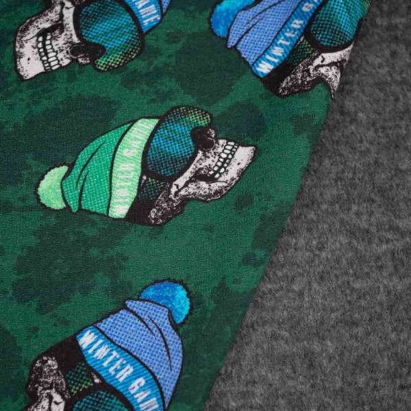 Alpensweat Totenkopf melange grün