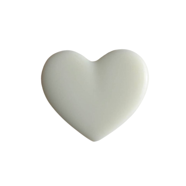 Kinderknopf Herz 13mm weiß