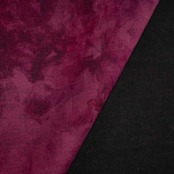 Jacquard Jersey Batik Blumen bordeaux