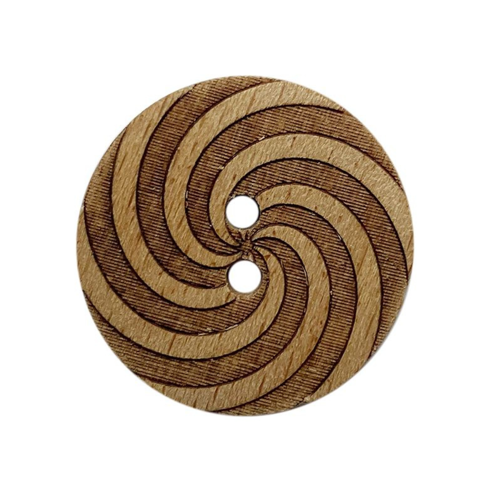 Holzknopf Spirale 23 mm - Holzknöpfe bei Evlis Needle kaufen