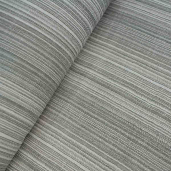 Musselin Double Feine Streifen grau