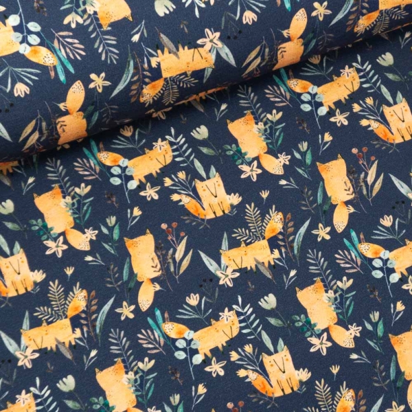 Sommersweat French Terry Small Fox navy