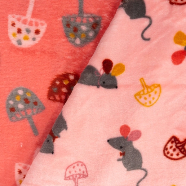 Wellnessfleece Doubleface Mausi rosa