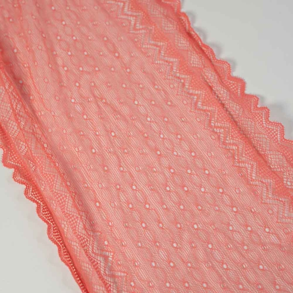 Elastische Spitzenborte 19cm Zacken coral